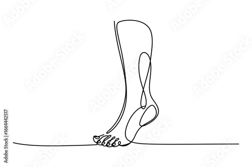 One Line Vector Drawing of Woman’s Leg in High Heel, Editable Stroke Minimal Design