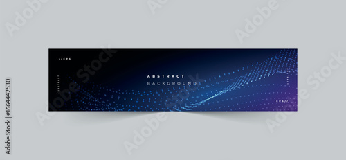 Modern technology linkedin banner template of halftone blue color background