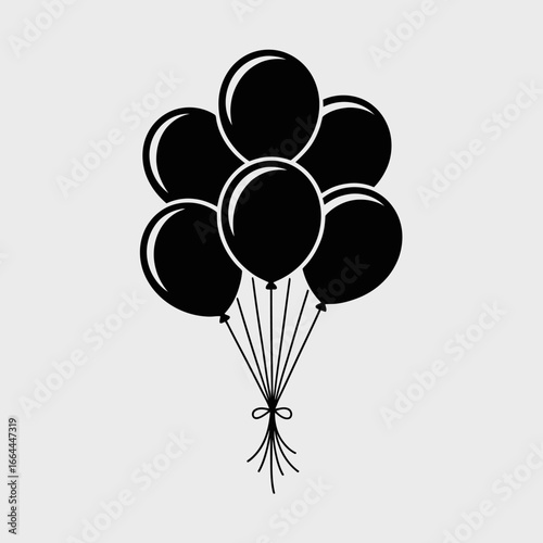 Black Balloons Illustration for Celebrations
