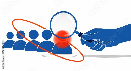 Selecting a Person from Crowd Illustration Recruitment Search Finding Best Candidate Business Concept