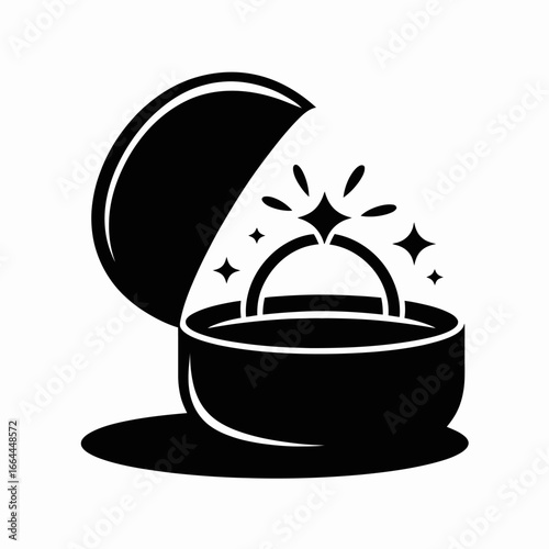 Open jewelry box with sparkling gems