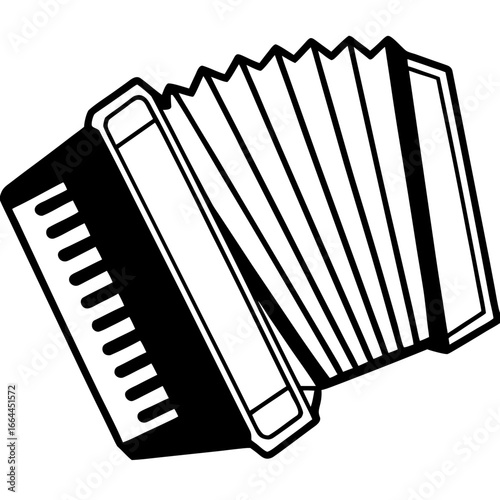 Accordion Instrument Line Art Vector
