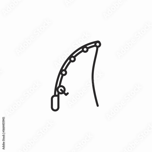 fishing rod icon sign vector