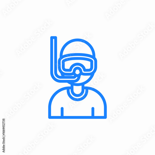 person with snorkeling gear icon sign vector
