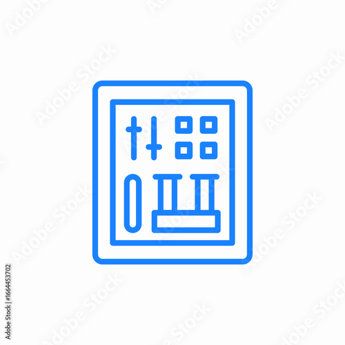 touchscreen with interface elements control technology icon sign vector