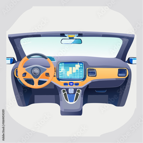 Modern Car Dashboard Illustration
