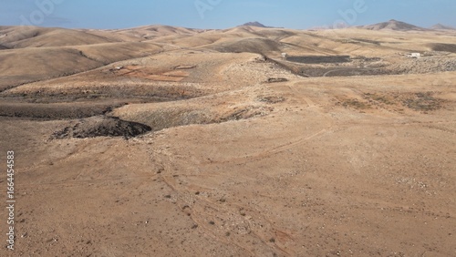desert place where the scarce vegetation meets the mountains and the sand 