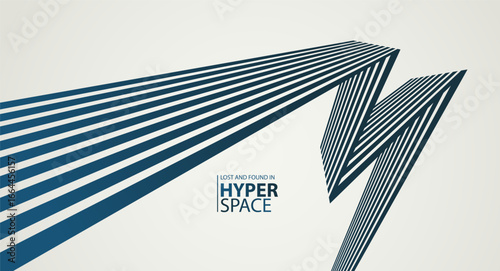 3D lines in impossible perspective vector minimal abstract background, force and energy in dynamic motion creative concept, surreal speed.