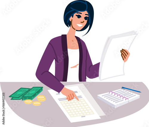 Accountant managing business finance and calculating corporate expenses