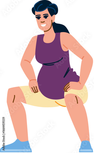 Pregnant woman doing squats, active and healthy pregnancy lifestyle