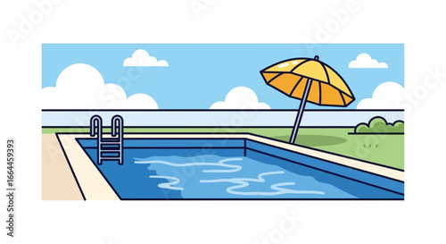 Swimming Pool with Ladder and Scenic View