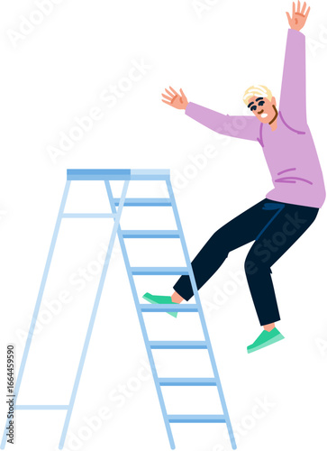 Man falling down from ladder after domestic accident
