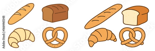 Assorted Baked Goods Collection, Minimalist flat design