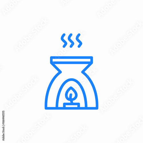 aroma lamp relaxation icon sign vector