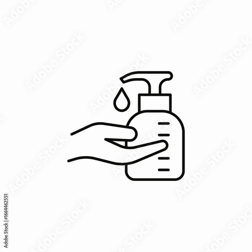 hand sanitizer use icon sign vector