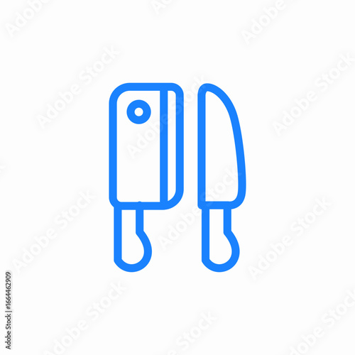 kitchen knives cutting icon sign vector