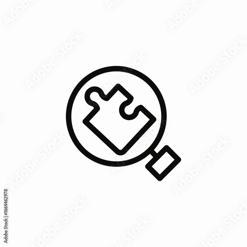 magnifying puzzle icon sign vector