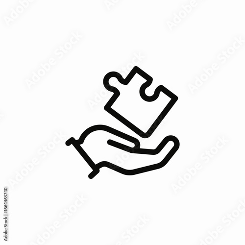 presenting puzzle icon sign vector