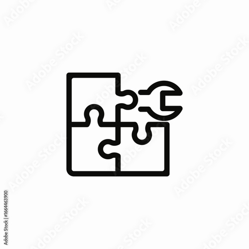 puzzle piece repair icon sign vector