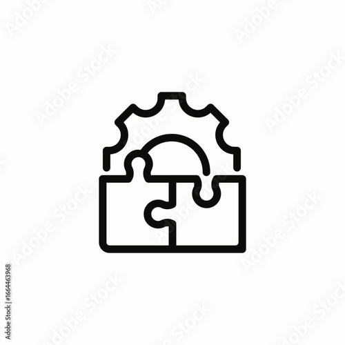 puzzle solving mechanism icon sign vector