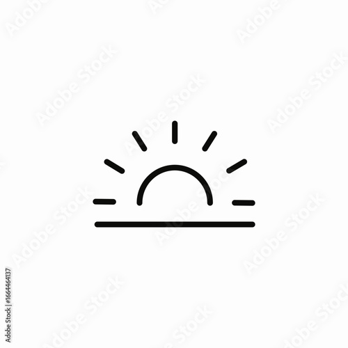rising sun icon sign vector