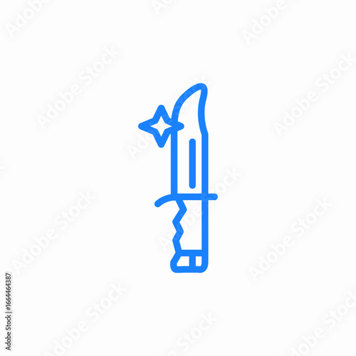 sharp hunting knife icon sign vector