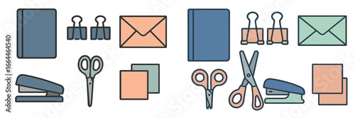 And School Supplies Flat Design, Minimalist flat design