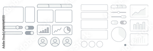 Modern UI elements for web and app interfaces, Minimalist flat design