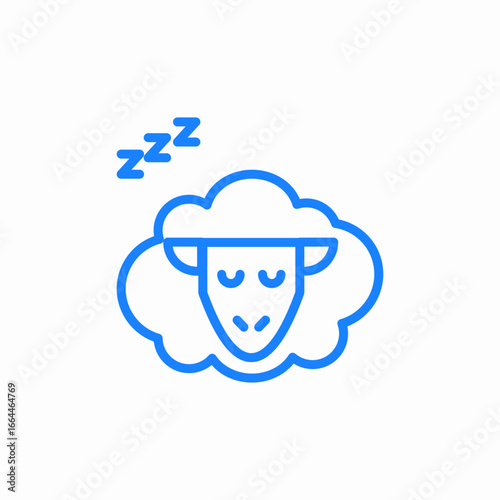 sleeping sheep calm icon sign vector