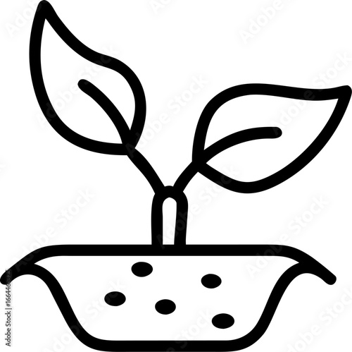 Simple seed sprout growth icon for nature and gardening projects