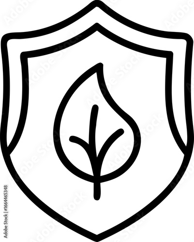 Protective shield with integrated green leaf symbol