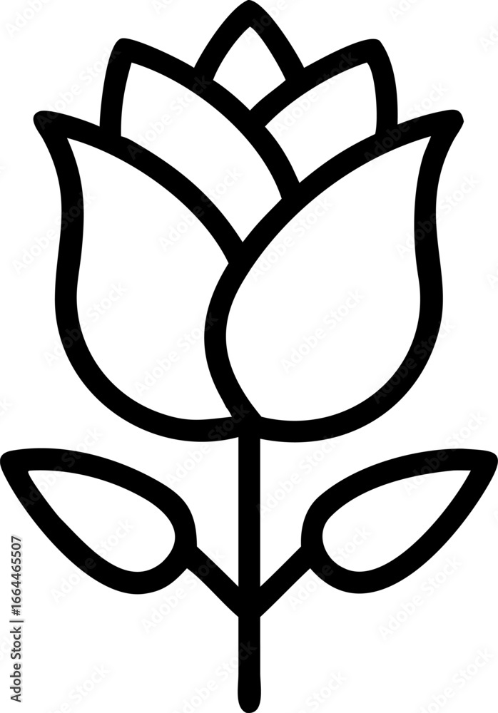 Obraz premium Simple tulip flower icon graphic