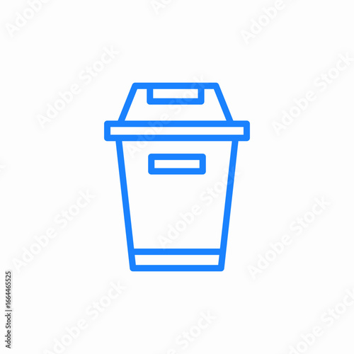 trash bin or garbage can icon sign vector