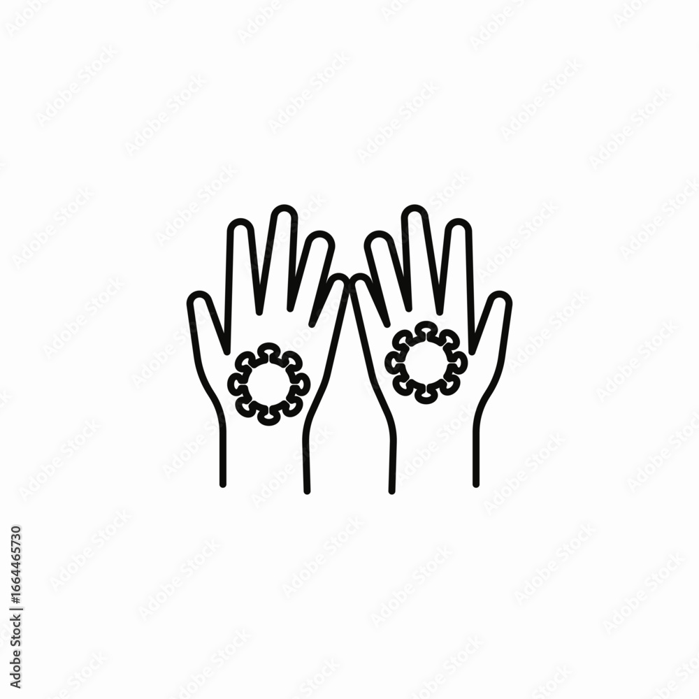 Obraz premium virus on hands icon sign vector