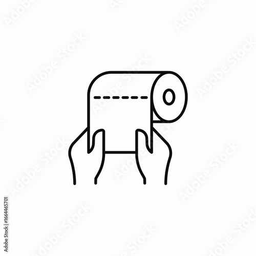 using toilet paper icon sign vector