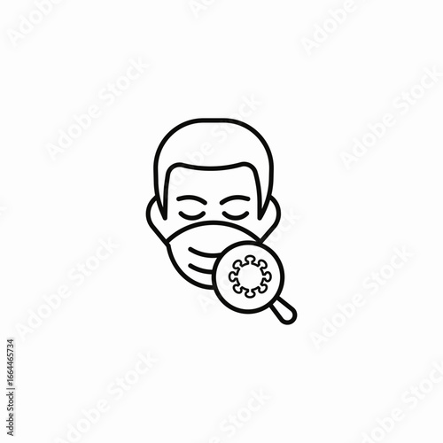 virus detection icon sign vector