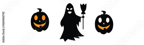 halloween icon silhouette vector on tranparent background