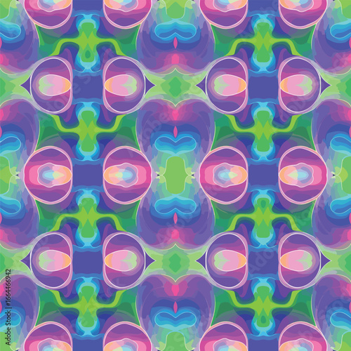 Seamless Pattern, Colorful abstract seamless pattern with organic shapes and vibrant hues design Stock royalty free image.