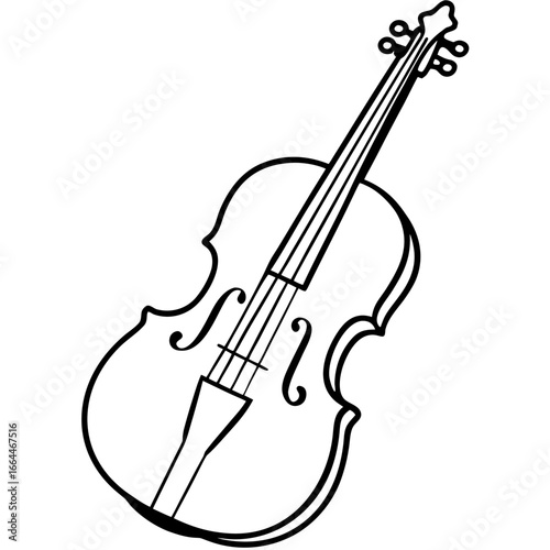 Elegant Cello Silhouette Vector Art