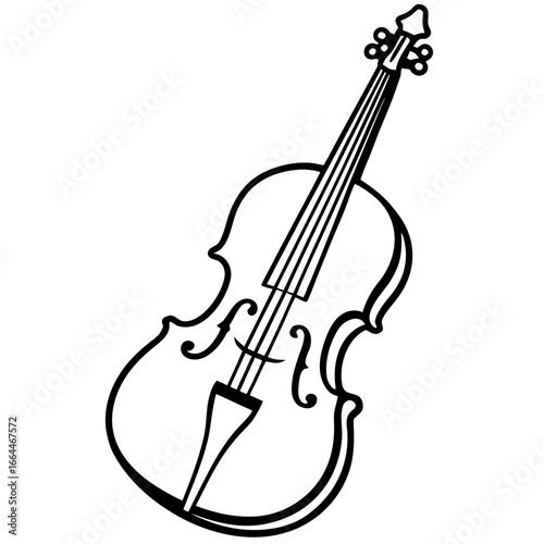 Elegant Cello Silhouette Vector Art