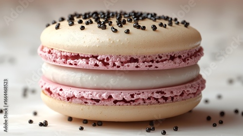 Pastel colored aron with creamy ganache filling