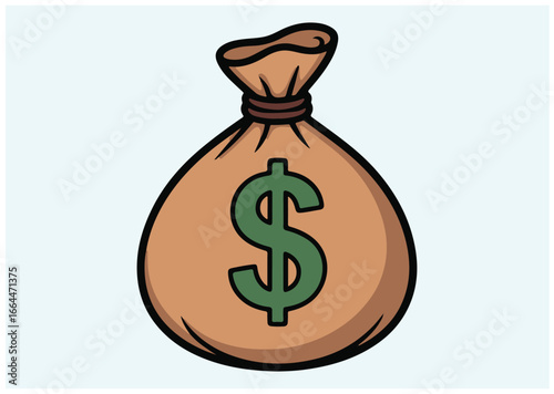 Dollar money bag Vector design
