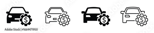 Car repair service cost vector icon designs set. Car repair price concept designs
