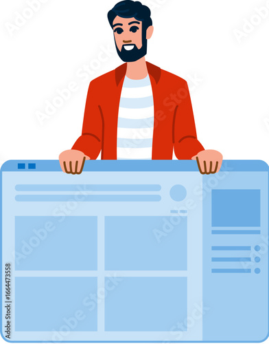 Web developer showing website interface design template