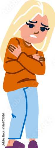 Young woman shivering feeling cold and uncomfortable