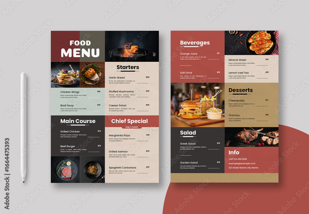 Small Menu Design Minimalist Restaurant Food Menu Template Layout Stock Template | Adobe ...