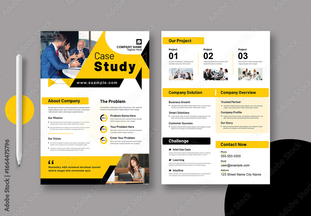 Strategic Business Case Study Template Layout Stock Template | Adobe Stock