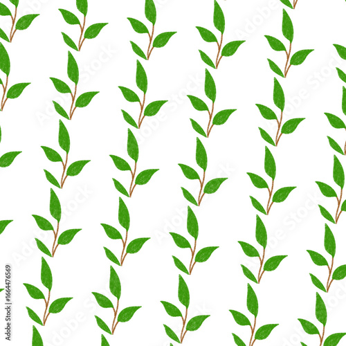 Green leaf seamless pattern 