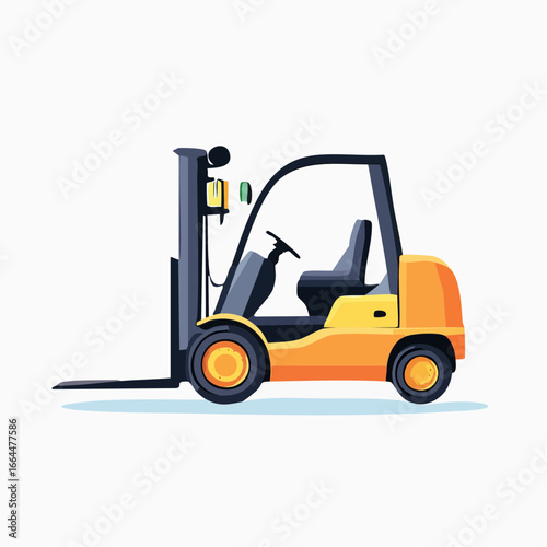 Orange And Yellow Forklift Illustration