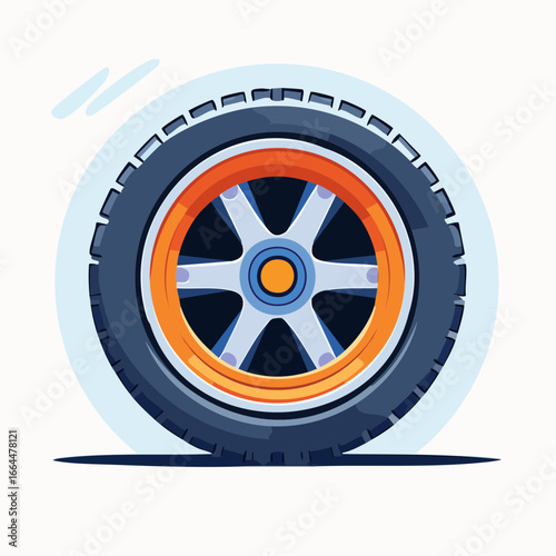 Flat Style Illustration Of A Winter Tire